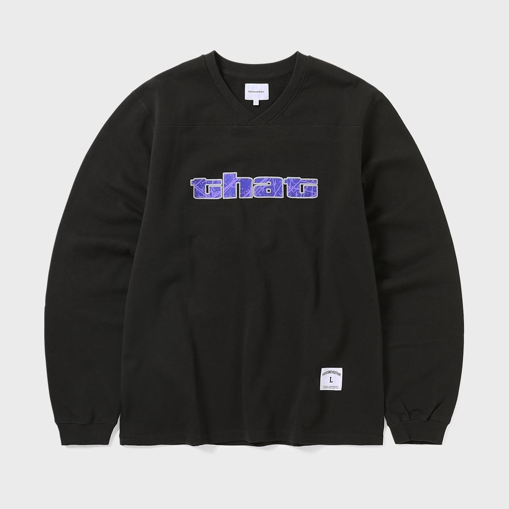 This IS Never This パネル付きスポーツクルーネックオフブラック