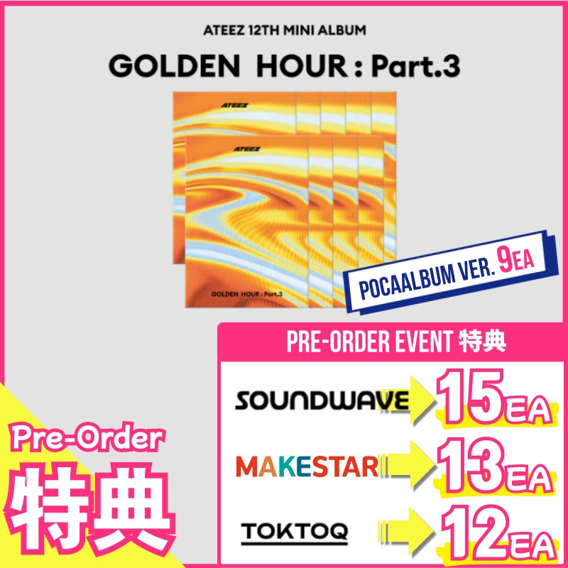 【Pre-order ALBUM9枚特典付】ATEEZ 12TH MINI ALBUM [GOLDEN HOUR : Part.3] (POCAALBUM VER.)