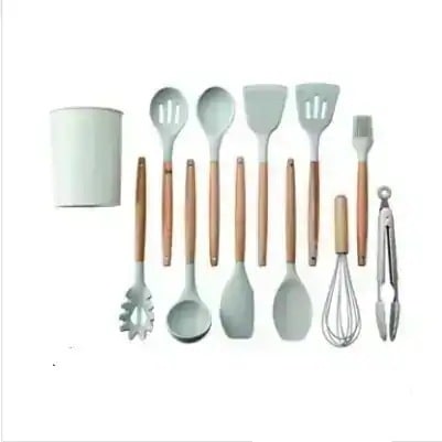 大好評is木柄シリカゲル調理器具12点鍋にくっつかないシャベルキッチンツール調理シャベルベイクセット