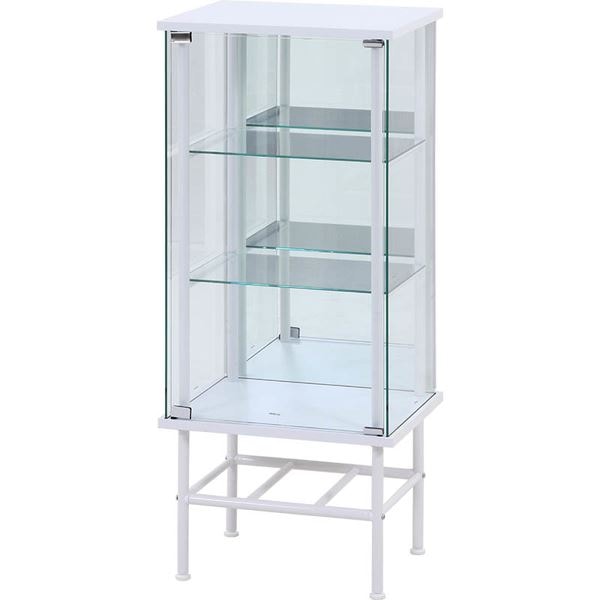 コレクションケース スタンド 3段 ミラータイプ WH ホワイト 組立品