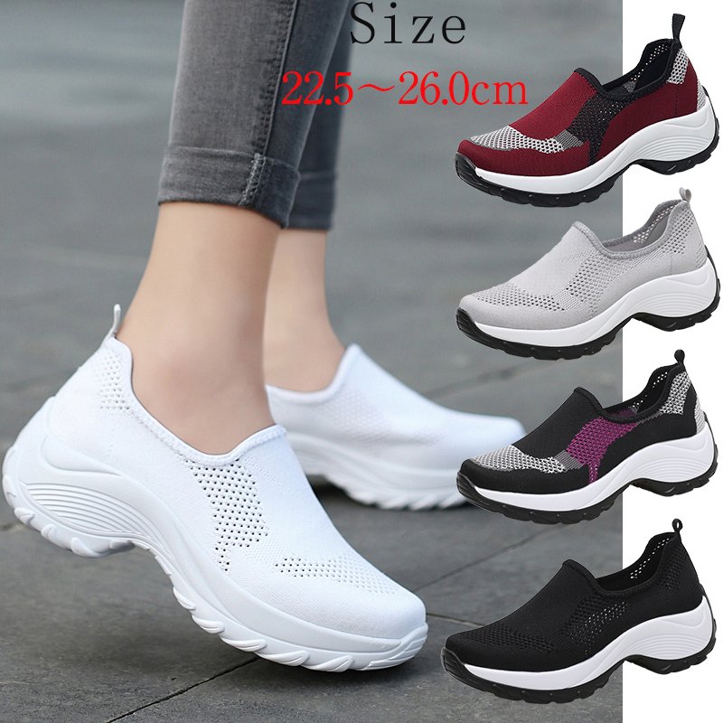 【10点セット】ナースシューズ ウォーキングシューズ レディース 厚底スリッポン ダイエット スポーツシューズ 疲れ2777396