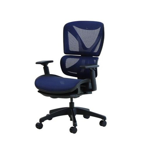 Netforce DX-1-BK-W-BL インディゴブルー ダイナミクスエックスチェア マットブラックフレーム ヘッドレストなし メーカー直送