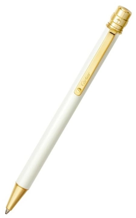 CARTIER OP000382 OP000149 SANTOS DE CARTIER BALLPOINT PEN サントス ドゥカルティエ ボールペン ホワイトラッカー・ゴールド フィニッシュ
