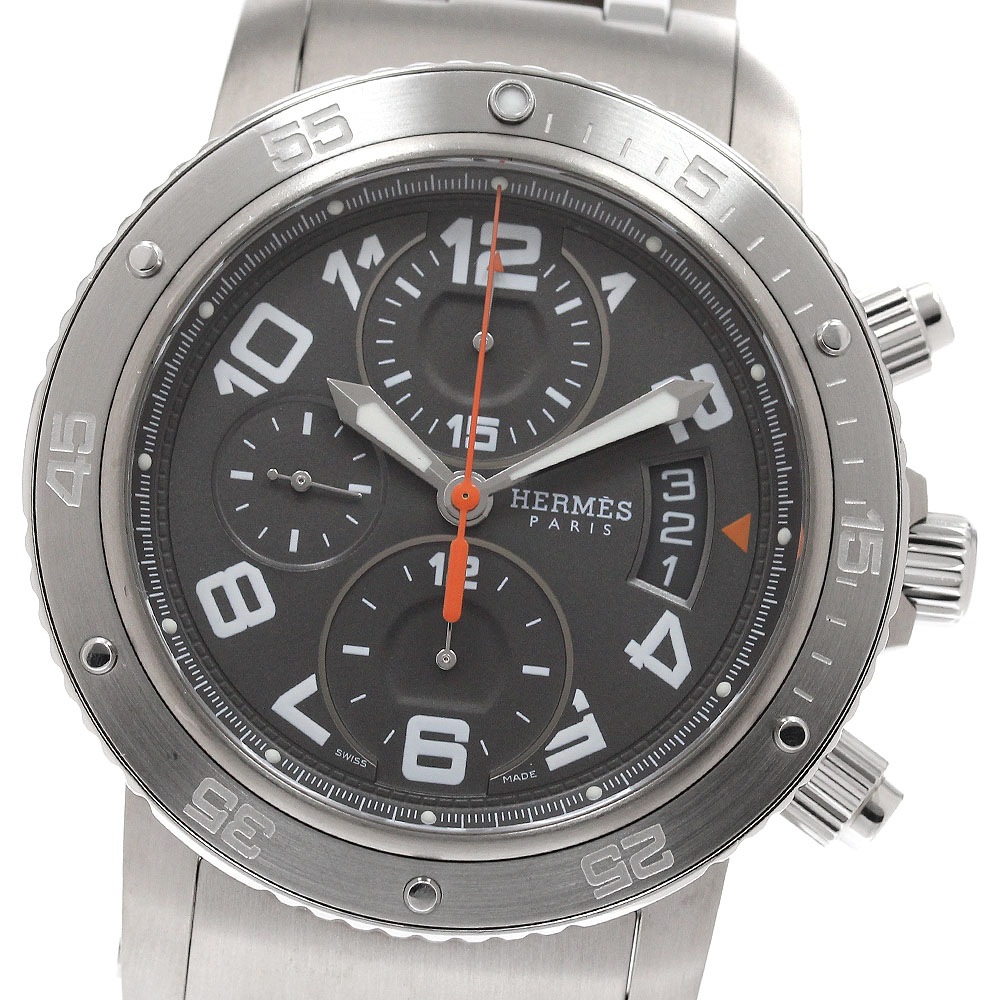 エルメス HERMES CP2.941 クリッパー メカニックダイバー クロノグラフ 自動巻き メンズ 良品 _944871【中古】