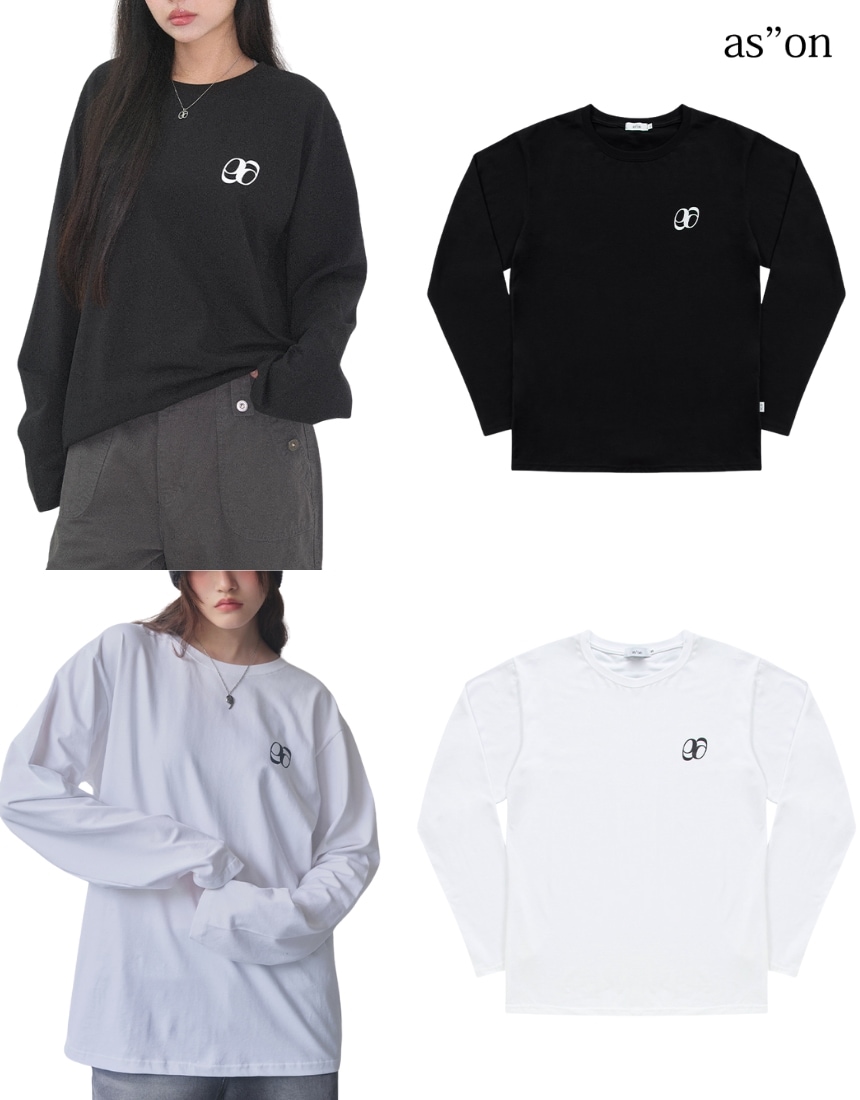 韓国限定 韓国人気 SNS 流行 ファッション トレンド 上衣 Tシャツ 長袖 Note Long Sleeve 2(カラー) - Black/White