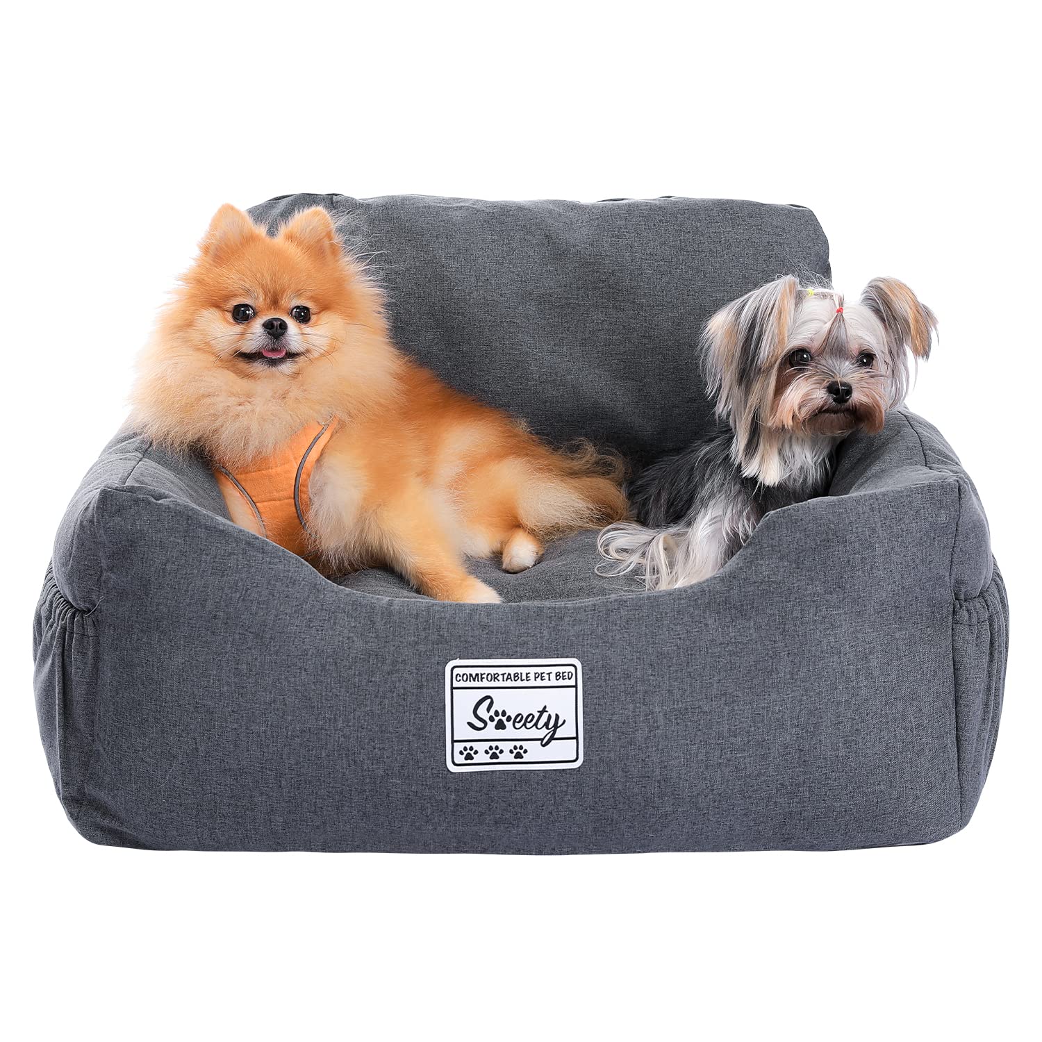 PAWZ Road ドライブベッド 犬 車 ドライブシート ドライブボックス ペット 助手席 キャリーバッグ 車載用 飛び出し防止 リード付き 取り外し可能 洗濯可能 おでかけ カー用品 Lサイズ グ