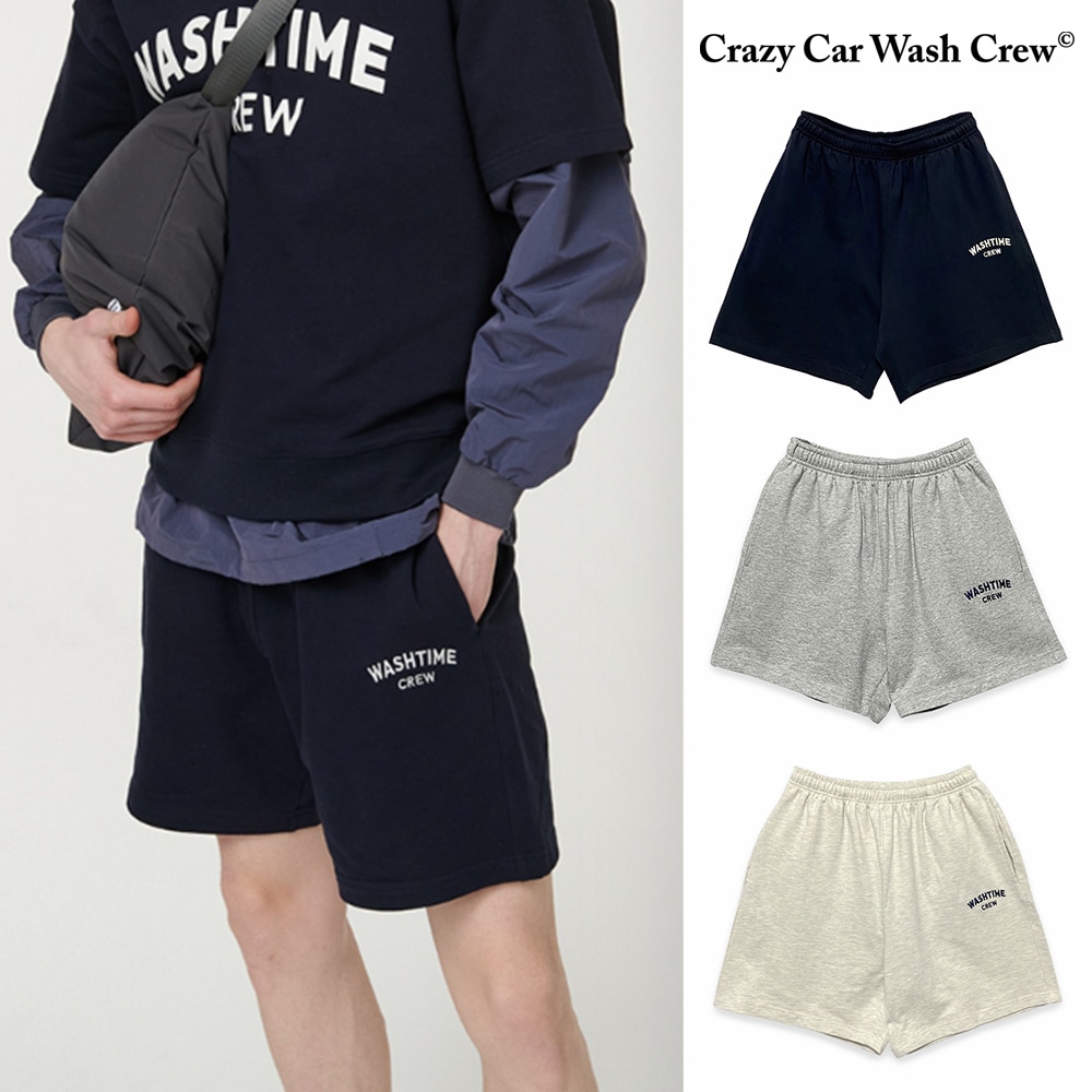 [Crazy Car Wash Crew] WASH TIME HALF SWEATPANTS