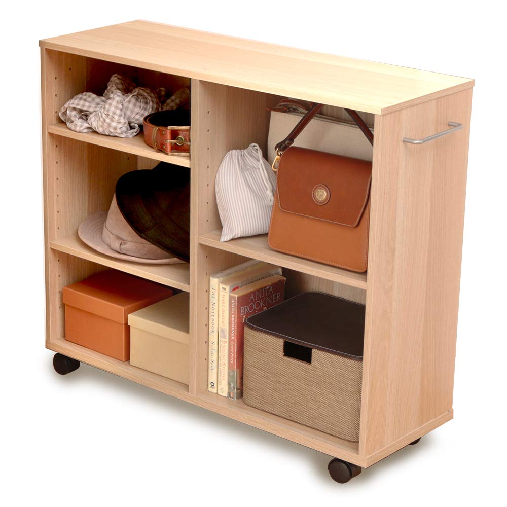 アイリスオーヤマ 棚 キッチンワゴン カート 収納 おしゃれ 調味料ラック おもちゃ 本棚 幅75×奥行26×高さ65cm 取っ手 キャスター付き ナチュラル SYR-7526