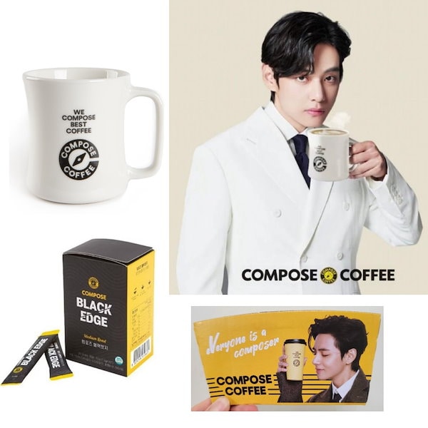 [BTS V広告] compose coffee mug 追加構成 Black edge 20st V / カップホルダー