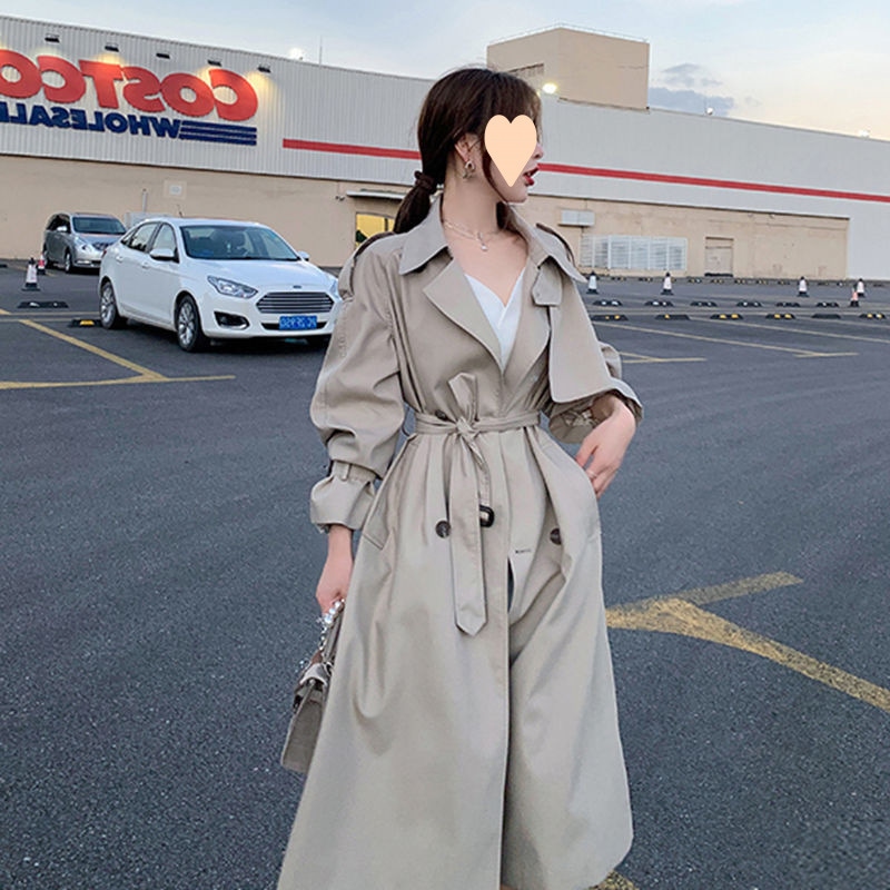 2025年初春と秋の新しいスタイルの女性用ミドル丈膝上ウインドブレーカー韓国風今年ファッショナブルなコートとジャケット