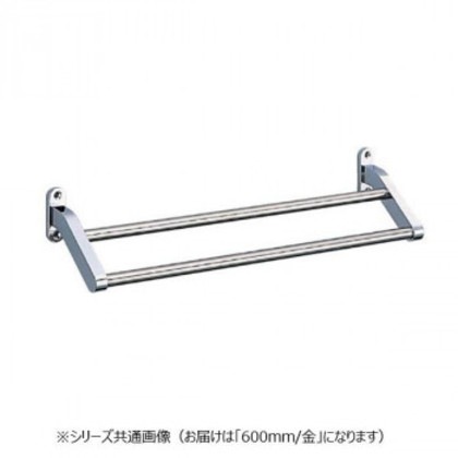 シロクマ フラット二段タオル掛 600mm 金 BT-41