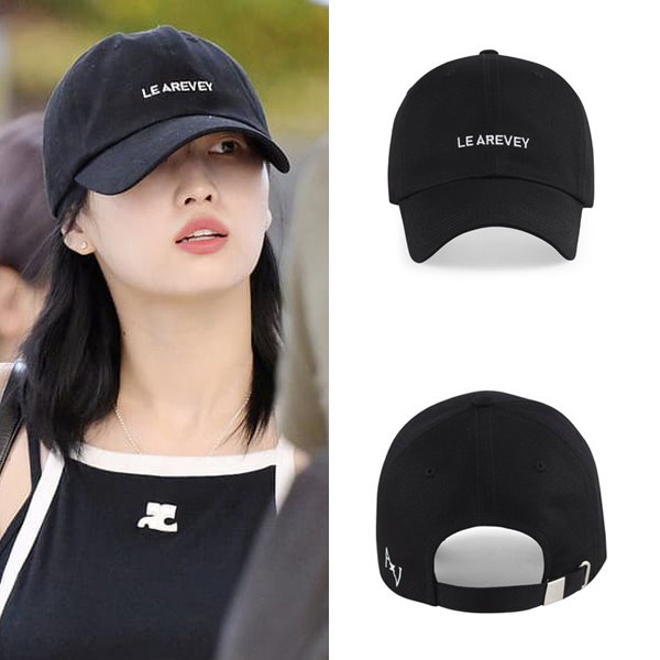 TWICE モモちゃん ル アルヴェイ 【LE AREVEY】 韓国ブランド LE AREVEY ORIGINAL BLACK BALL CAP  ボール キャップ 国内発送