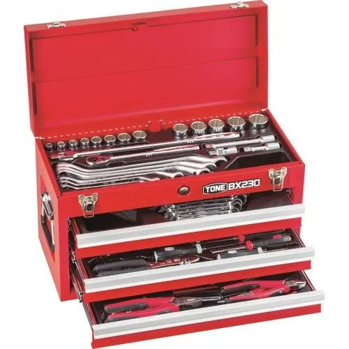 【メーカー直送品】TONE 整備用工具セット ツールセット 差込角12.7mm 62点セット レッド TSS450
