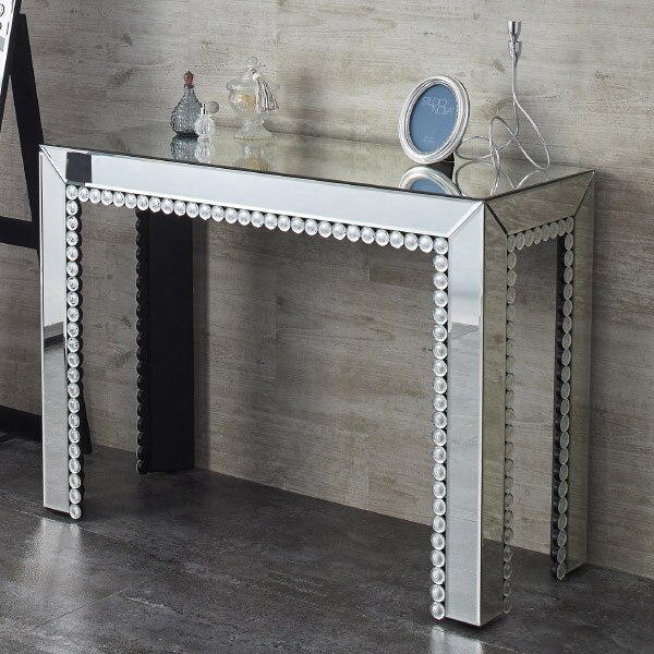 デスク コスメテーブル ミラー仕上げ 幅101cm 開梱設置