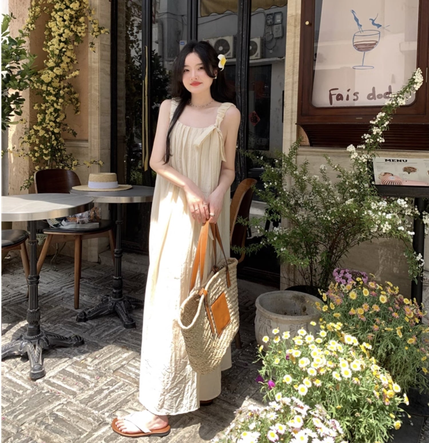 個性的 夏 服 ワンピース ワンピドレス シャツワンピース フレアワンピース ロジスワンピ ロング アンクル 袖なし ノースリーブ Uネック フレア セミフレア Aライン リボン 透け感 S