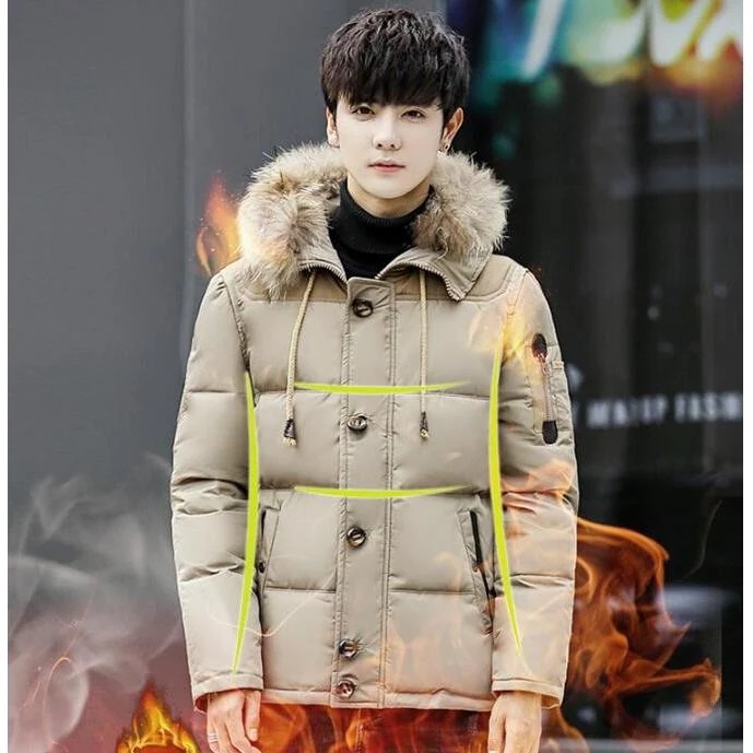 高品質 中綿 ダウンジャケット アウター 暖かい ショート丈 ダウンコート メンズ 無地 防寒 厚手 冬服/M4ＸＬ/フード付き/格好いい/3色選択可！