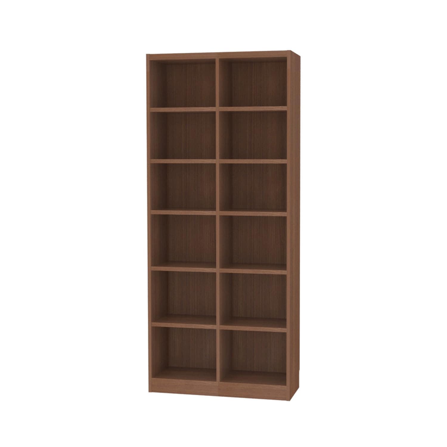 白井産業 木製 本 棚 ラック 高さ180 幅80 奥行29cm タナリオ オーダー メイド ブラウンウォールナット1 強化棚 棚板10枚 (TNL-EM18080MSTF2MW)