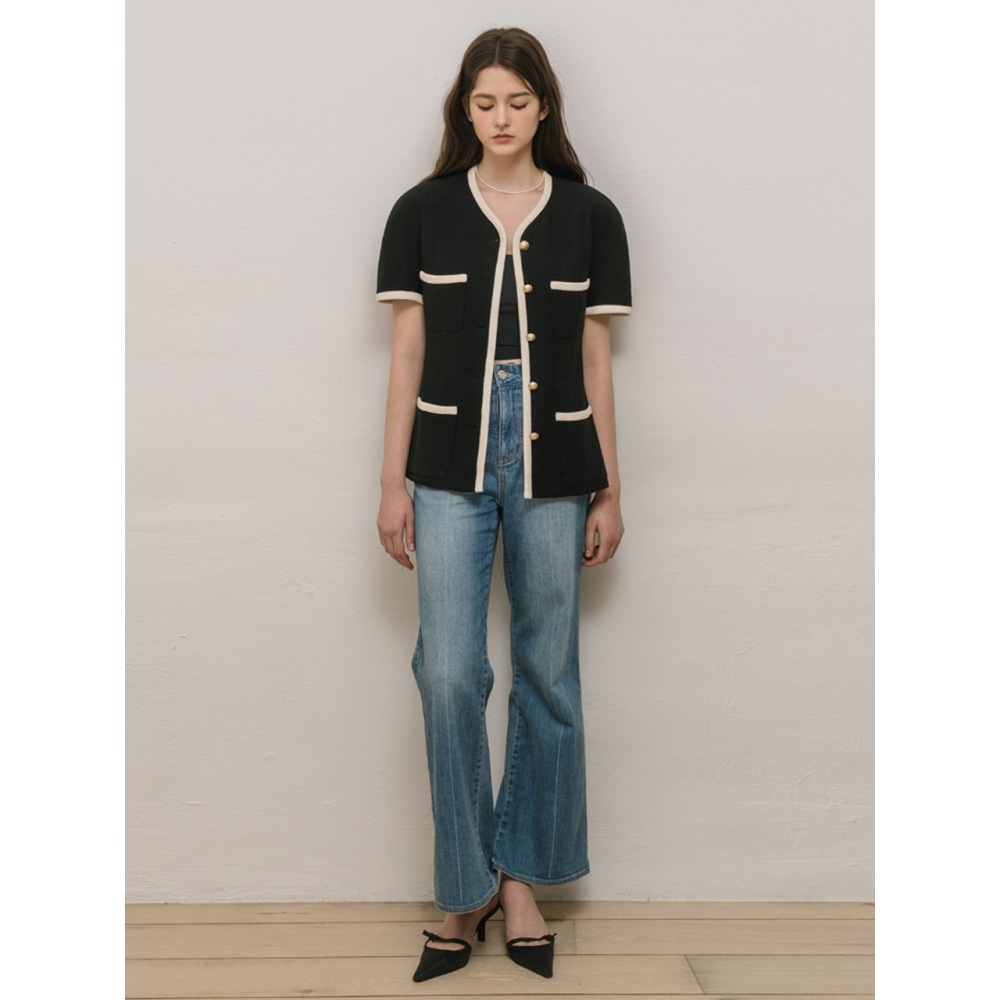 Lautre de min Lautre ストレートセミブーツカットデニム