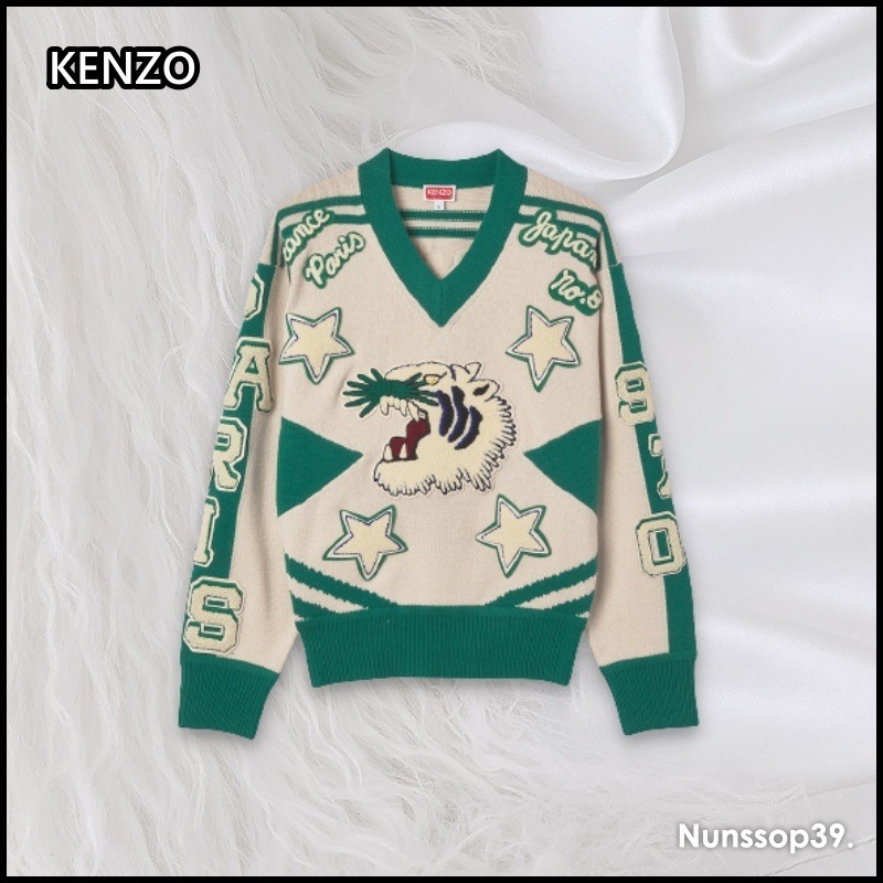 KENZO FC62PU3243BB57 VARSITY MERINO WOOL KNIT