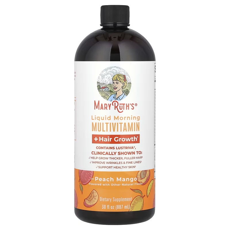 MaryRuths Liquid Morning Multivitamin ＋ Hair Growth ピーチマンゴー 887ml（30液量オンス）