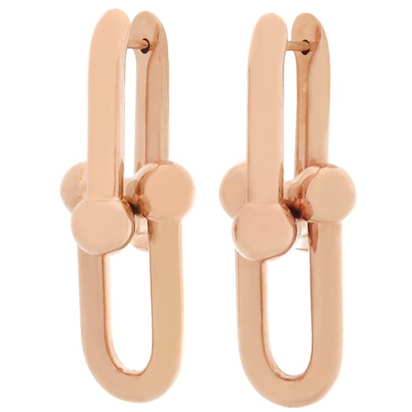 ティファニー Tiffany & Co ピアス ハードウェア ラージリンク K18PG ピンクゴールド 750 PG RG 68533678【中古】 300,348円