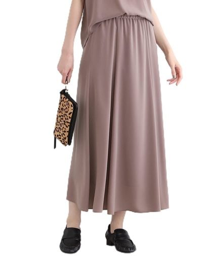 [インディヴィ] マキシ・ロングスカート 【洗える/SETUP可能】 ニュアンスイージースカート 12779026 レディース ベージュ(652) 36(S)