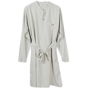 麻混 フランス軍 タイプ ボージョン スモック プルオーバー ロングコート 2 (L) リネン コットン 通気性 ミリタリーウェア 上着