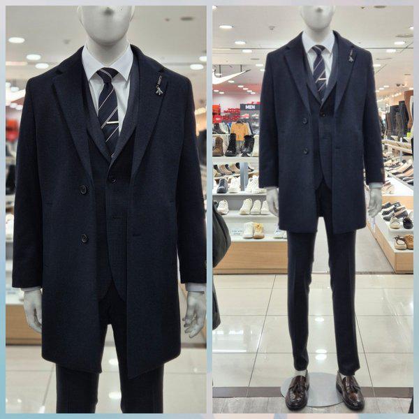 ダークネイビーカシミアブレンドハーフチェスターバーンコート(GTFWLCM031)410_DG)