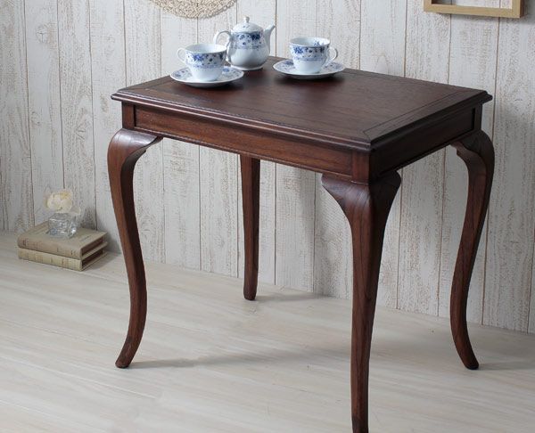 コンソール サイドテーブル アンティーク クラシカル エレガント ブラウン 猫脚 天然木 完成品 テーブル ベッドサイドテーブル ナイトテーブル