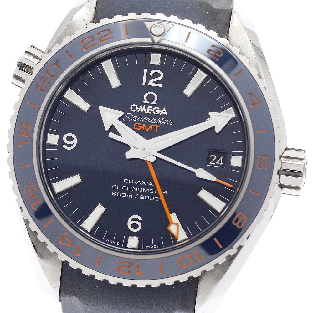 オメガ OMEGA 232.32.44.22.03.001 シーマスター プラネットオーシャン グッドプラネット GMT デイト 自動巻き メンズ 保証書付き_888119【中古】