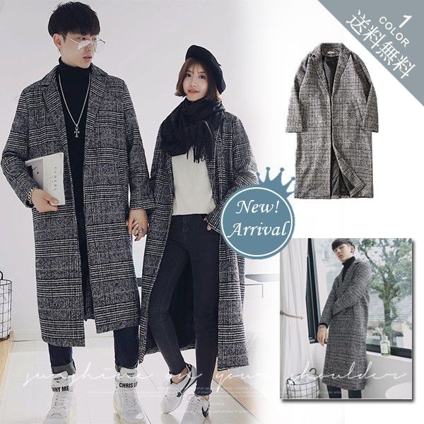 チェスターコート メンズ ロング丈 千鳥柄 チェック柄 春秋冬 ファッション ビジネス カジュアル カッコイイ 男性用 アウター おしゃれ