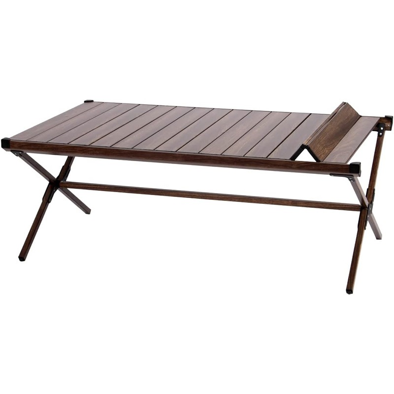 un＋usual ウッド調フォールディングテーブル ブラウン アウトドア コンパクト収納可 UN2-WFT120BR