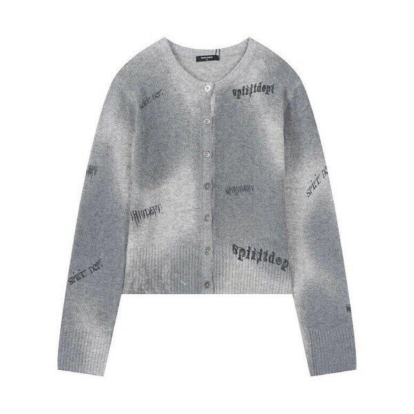 【女性】プリントラウンドネックニットカーディガン(B254KC840P) (P003755757)