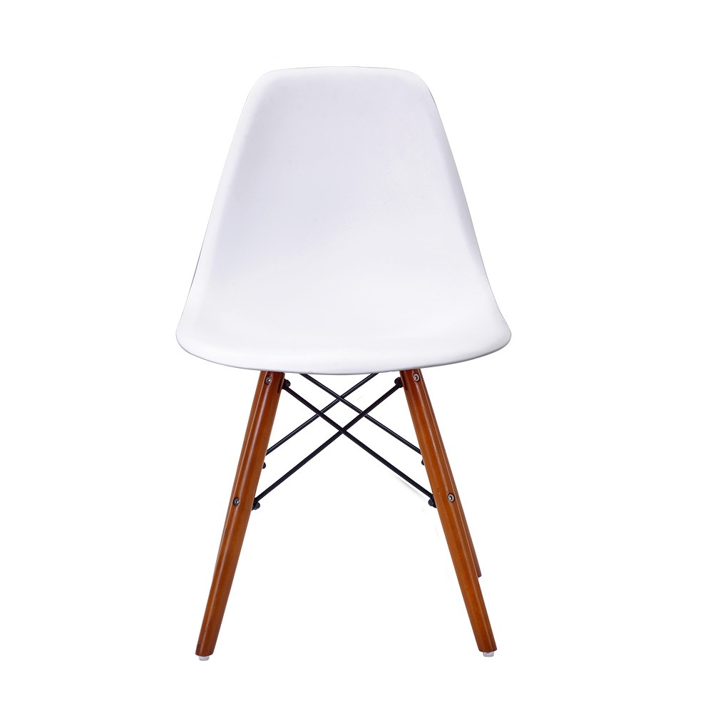 【国内出荷 - 3日配達】【2脚セット】【ホワイト座面＆ブラウン脚】イームズチェア リプロダクト ダイニングチェア ダイニングチェアー イームズチェア DSW eames イームズ チェアー DSW