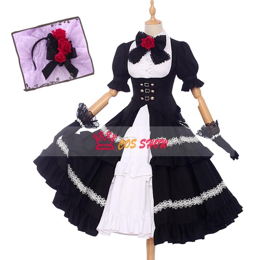 赤字販売!デート・ア・ライブ DATE A LIVE 五前霊装 時崎狂三 ときさきくるみ 風 コスプレ衣装 cosplay仮装 髪飾り+手袋付き イベント ステージ服 舞台 ハロウィン