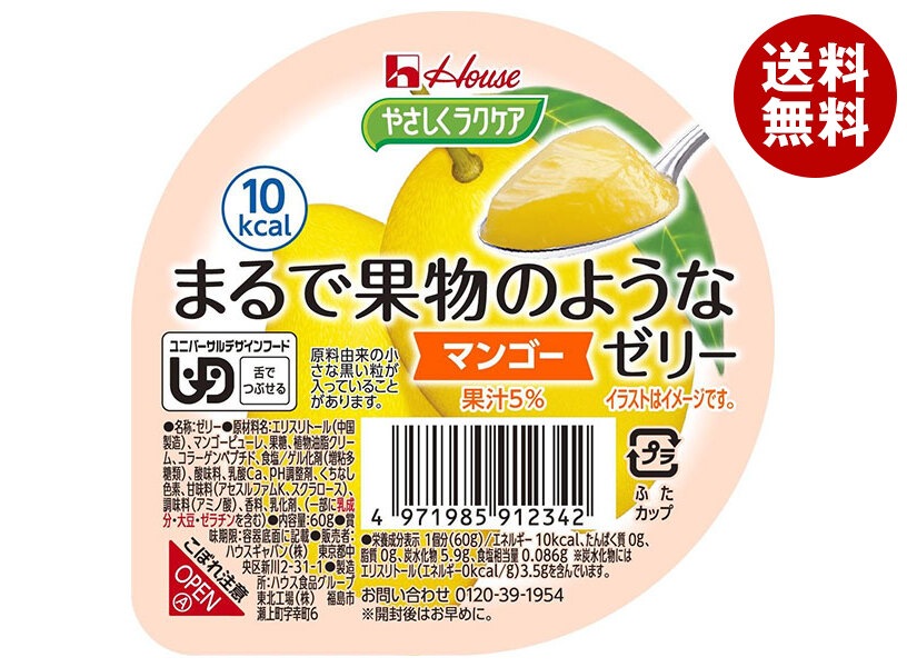 ハウス食品 やさしくラクケア まるで果物のようなゼリー マンゴー 60g＊48個入＊(2ケース)