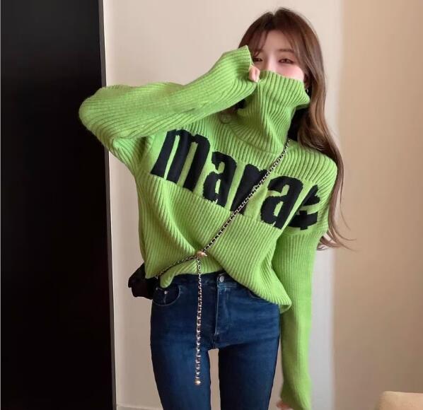 怠惰風 セーター タートルネック レディース 秋冬 デザイン感 ゆったり 厚手 ショット丈 ニットカーディガン ニューデザイン