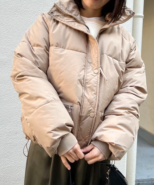ダウン ダウンジャケット カラーショート丈ダウンジャケット レディース