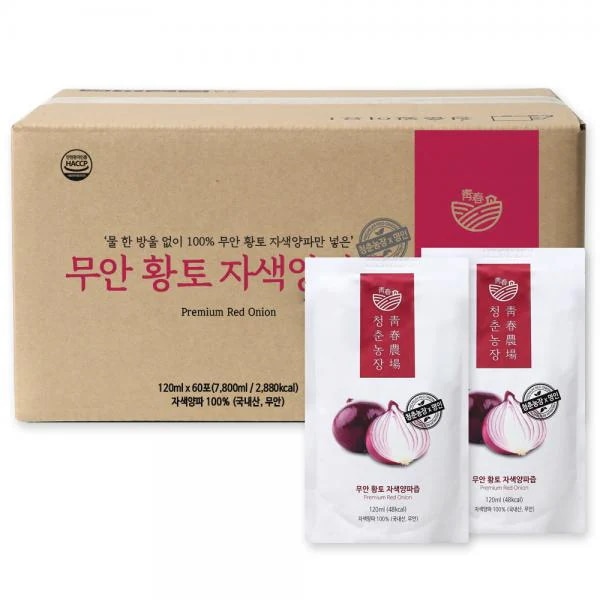 青春農場務安紫色玉ねぎ汁120mlx60EA 청춘농장 무안 자색 양파즙120mlx60EA