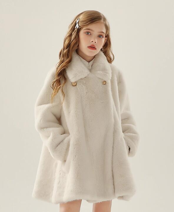 次回入荷未定！可愛い おしゃれ 女の子ロング丈コート 子供ジャケット 立ち襟 ロング丈 ボア あったか 保温 防寒対策 新着 秋冬 お出かけ アウター 普段着 通勤 パーティー ファーコート フェイク