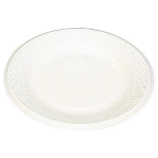 パルプモールド容器　モールド丸皿18cm菊柄　MM-7　無地　185×15mm　50枚×20入【メーカー直送・代引き不可・時間指定不可・沖縄離島不可】