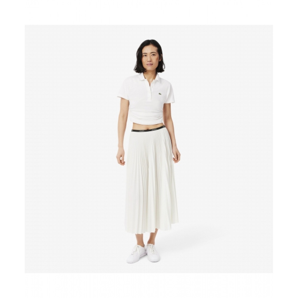 LACOSTE レディースエッセンシャルロングプリーツスカート [オフホワイト]