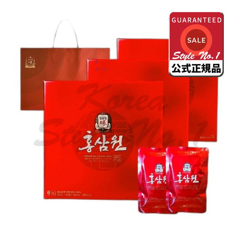 6年根紅参紅参園90包4500ml+ショッピングバッグ両親面力旅行ゴルフ祭りギフトセット500ml高麗人参