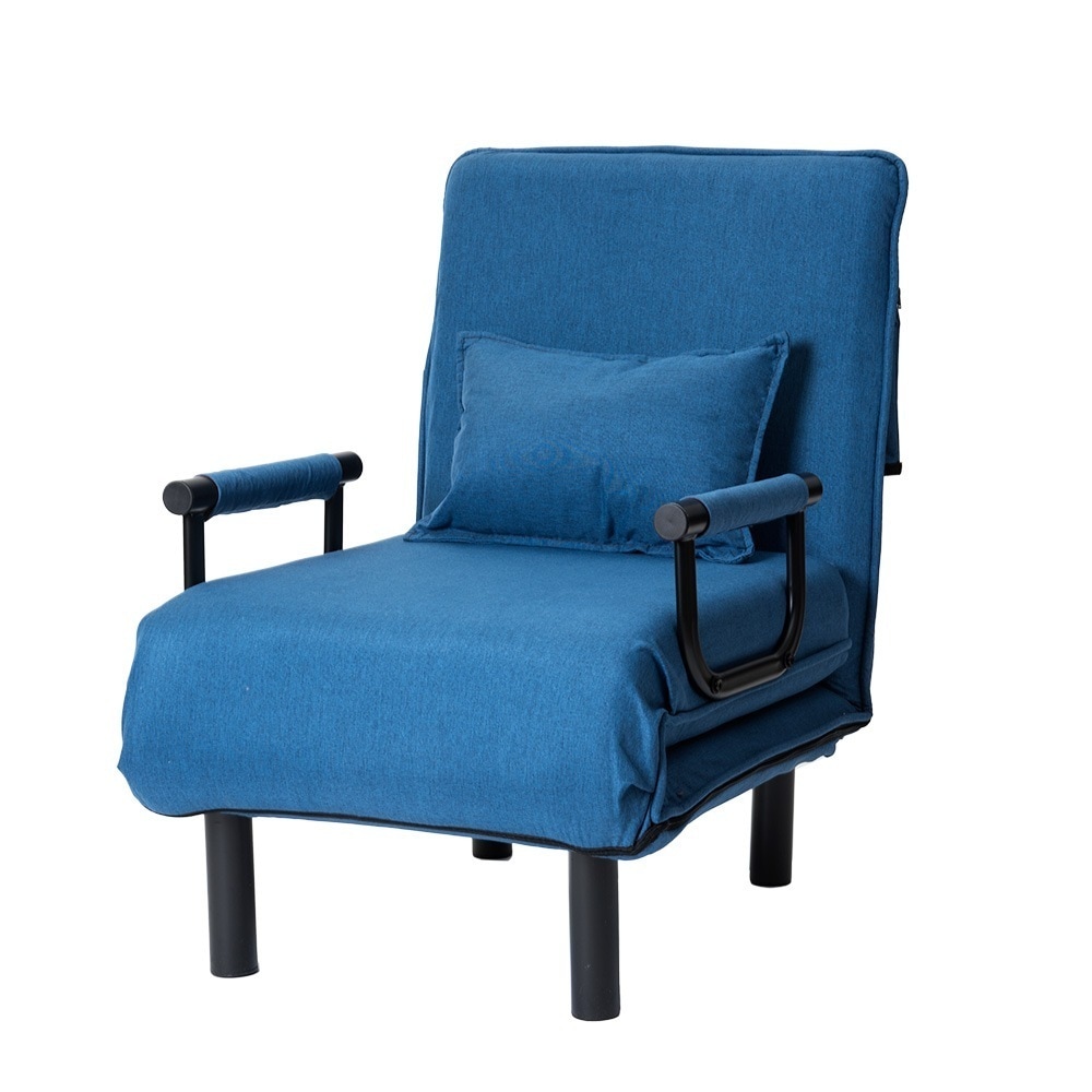 【国内発送】【ネービーブルー】 折りたたみソファー ソファベッド　1人掛け 省スペース　硬め