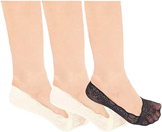 Lalu フットカバー レディース レース 脱げない 抗菌 防臭 速乾 浅履き 滑り止め ソックス