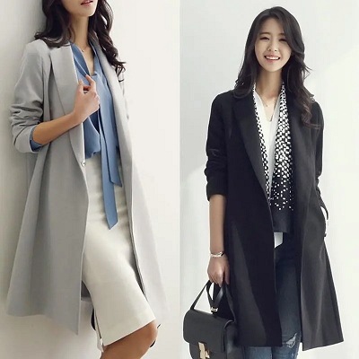 秋アウターシンプル！ノーカラーコート ウインドブレトレンチコートレディースミドル丈ラージサイズカジュアルプロレ