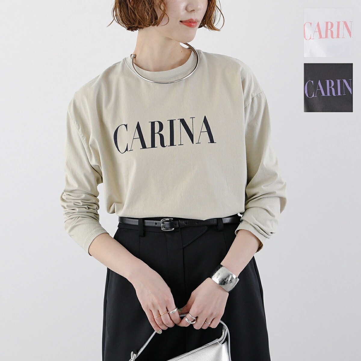 MICA&DEAL マイカ＆ディール ロンT 0125109001 レディース ロゴ クルーネック コットン カットソー 長袖 カラー3色 【mega】