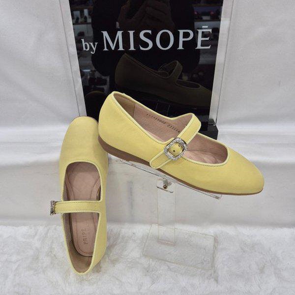 By 女性 メリージェーン フラットシューズ 112HT415SS005 YELLOW 3 JJ