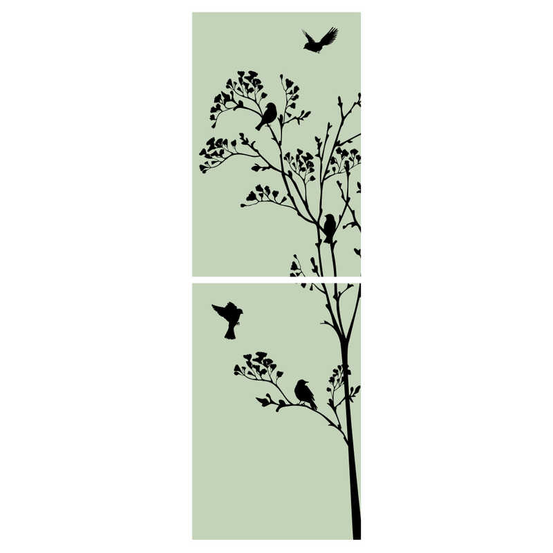 ハイアール　冷蔵庫JR-SY15A専用 マグネットカバー 木と小鳥　JU-RSY15MCD