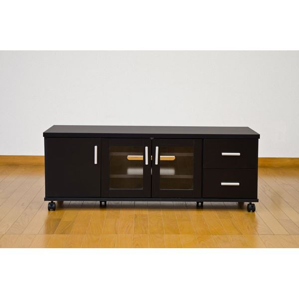 テレビ台/テレビボード (幅120cm) ダークブラウン 『TREVIS』 扉収納/キャスター付き 10,892円